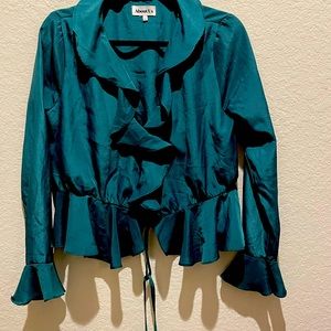 Ruffle silky shirt from about us.